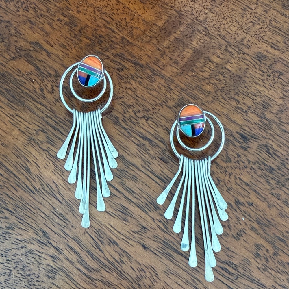 Sterling Silver Turquoise and coral post Earrings